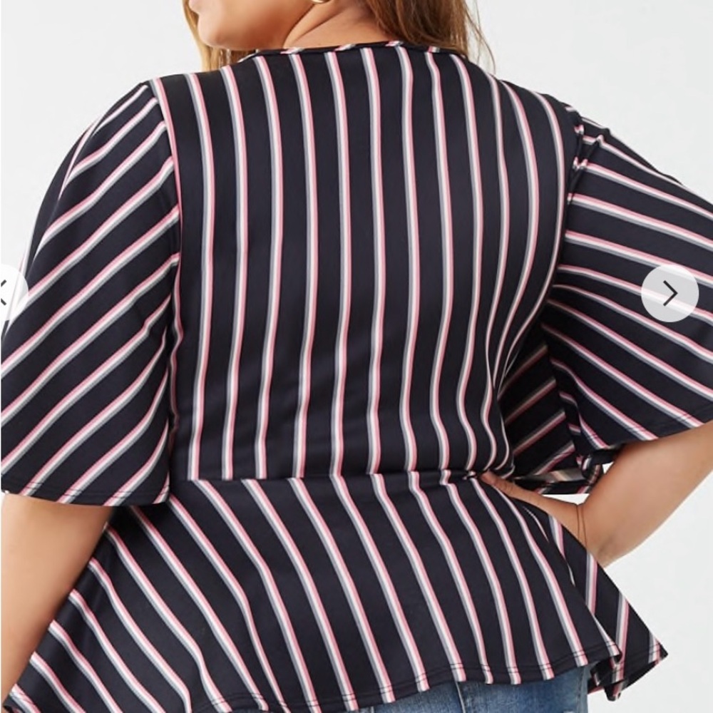 Striped Babydoll Blouse - Picture 3 of 9